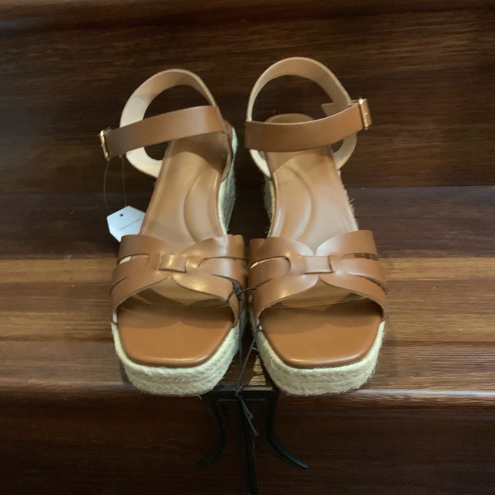 New Time and Tru Women’s Espadrille Wedge Sandals W/Comfort Foam Insoles Size 11